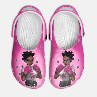 Black Girl Breast Cancer Awareness Classic Clogs Shoes - Monsterry CA