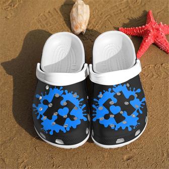 Blue Puzzle Shoes Clogs For Men Women - Autism Custom Shoes Clogs Gifts - Monsterry CA