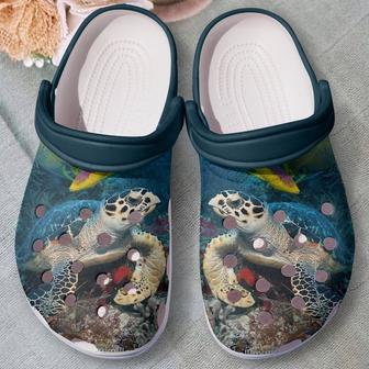 Blue Water Sea Turtle Shoes - Save The Ocean Clog For Women Men - Monsterry DE