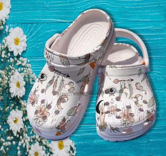 Boho Vintage Native Floral Croc Shoes For Women- Boho Vintage Shoes Croc Clogs Gift Grandma - Monsterry