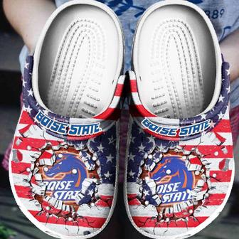 Boise State America Flag Crocband Clogs - Monsterry UK