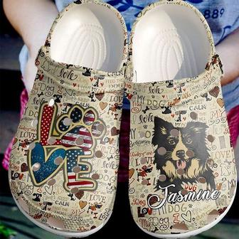 Border Collie Personalized Love Vintage Classic Clogs Shoes - Monsterry