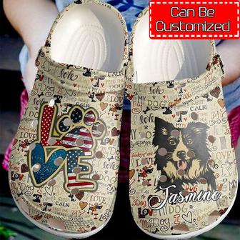 Border Collie Personalized Love Vintage Clog Shoes Dog - Monsterry UK