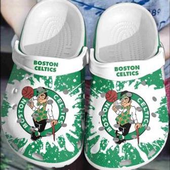 Boston Celtics Basketball Club Crocs Clogs Comfortable Crocband Shoes For Men Women | Favorety