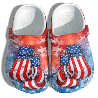Boxing Fighter Breast Cancer America Flag Shoes Gift Women - Usa Pugilism Soldiers Veterans 4Th Of July Shoes Birthday Gift - Monsterry AU
