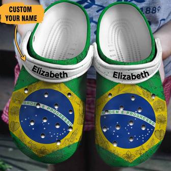 Brazil Flag Personalized Shoes Clogs Gifts For Men Women - Monsterry AU