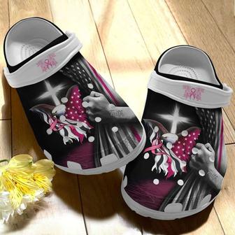 Breast Cancer Awareness Eagle Usa Flag Crocband Clog Shoes - Monsterry AU