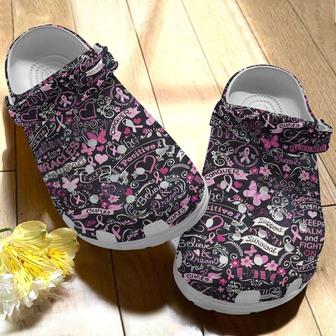 Breast Cancer Awareness Faith Believe Conquer Crocband Clog Shoes - Monsterry DE