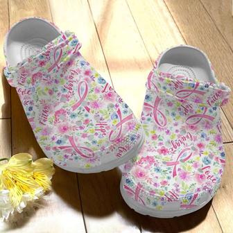 Breast Cancer Awareness Faith Courage Crocband Clog Shoes - Monsterry DE