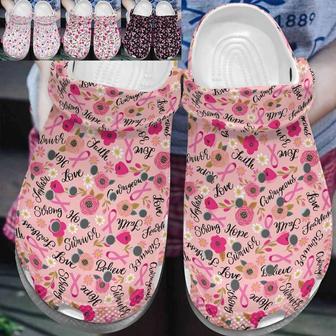 Breast Cancer Awareness Warrior Crocband Clog Shoes - Monsterry AU