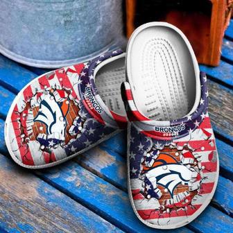 Broncos America Flag Crocband Clogs | Favorety