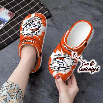 Broncos Personalized Dbroncos Football Ripped Claw Clog Shoes | Favorety AU