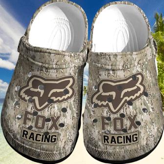 Brown Camouflage Fox Clogs Shoes - Monsterry