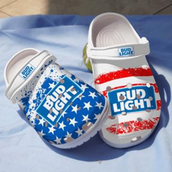 Bud Light Beer Adults Crocs Clogs Shoes Comfortable Crocband For Men Women - Monsterry