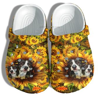 Bull Dog Mom Sunflower 3D Shoes Customize - Pet Lover Cat Dog Sunflower Shoes Croc Clogs - Monsterry