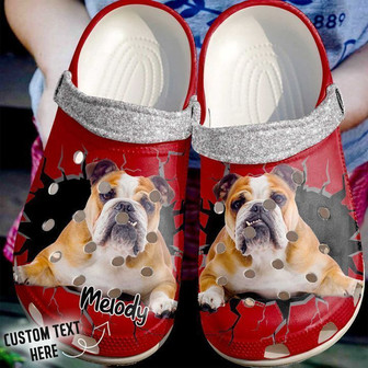 Bulldog Personalized Crack Wall Classic Clogs Shoes - Monsterry