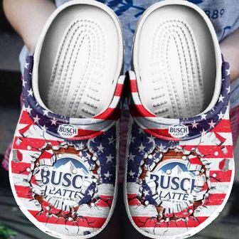 Busch Latte America Flag Busch Light Beer Crocband Clog Shoes | Favorety