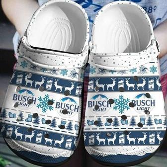 Busch Light Beer Christmas Pattern Crocband Clog Shoes | Favorety UK