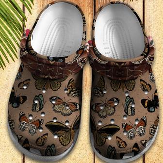 Butterflies Vintage Shoes - Butterflies Garden Clog Gift For Women Girl Grandma Mother - Monsterry