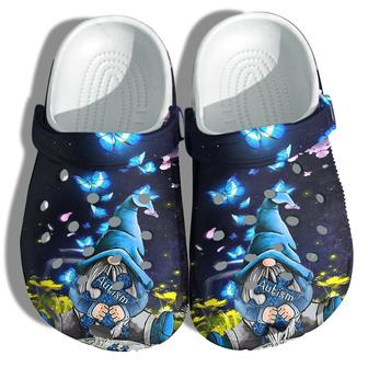 Butterfly Blue Gnomies Hug Autism Puzzel Shoes - Wear Blue April Autism Shoes Croc Clogs - Monsterry CA
