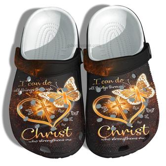 Butterfly Faith Jesus Christ Croc Shoes Gift Grandaughter- Butterfly Heart Cross Believe Shoes Gift Niece - Monsterry UK