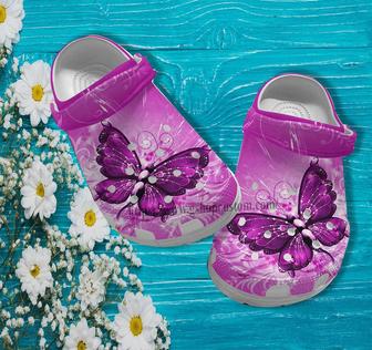 Butterfly Magical Pinky Croc Shoes Gift Wife- Butterfly Girl Shoes Croc Clogs Gift Birthday - Monsterry UK