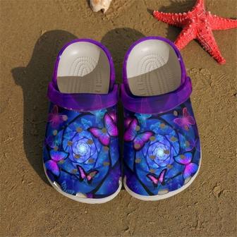 Butterfly Magical Purple Butterflies Classic Clogs Shoes - Monsterry AU