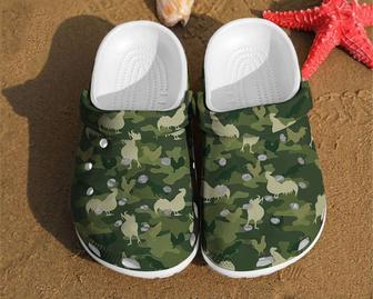 Camo Chicken Funny Comfortable Water For Summer Lover Gift Farm Animals Clog Shoes - Monsterry
