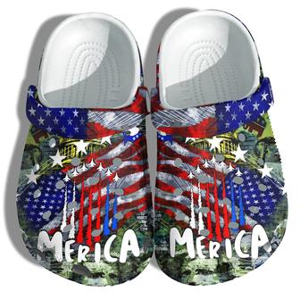 Camo Military Aircraft 4Th Of July Shoes Gift Women - Merica Veterans Planes Star America Flag Shoes Birthday Gift - Monsterry