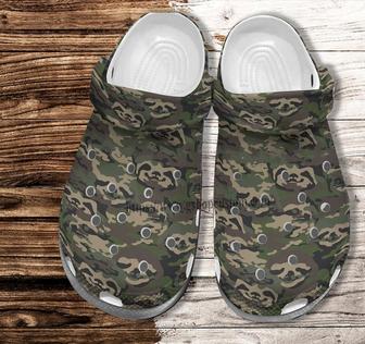 Camo Sloth Funny Shoes Gift Men Women- Lazy Sloth Camouflage Army Shoes Croc Clogs - Monsterry UK