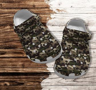 Camouflage Horse Croc Shoes Gift Men Father Day- Horse Camo Army Shoes Croc Clogs For Son Farmer - Monsterry