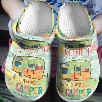 Camping Be Happy Camper Classic Clogs Shoes - Monsterry
