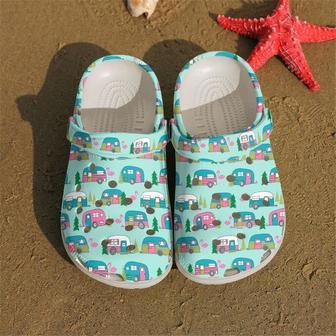 Camping Flamingo Clog Shoes - Monsterry AU