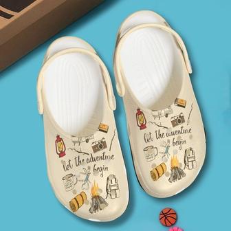Camping Let The Adventure Begin Clog Shoes - Monsterry UK