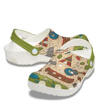 Camping Map Clog Shoes - Monsterry AU