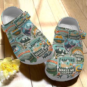 Camping Tag Outdoor Shoes - Outdoor Camping Makes Me Happy Clog Birthday Gift - Monsterry CA