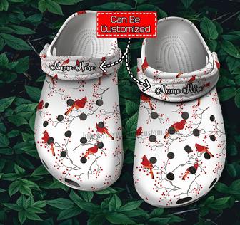 Cardinalis Bird Pattern Cute Shoes - Cardinalis Birds Winter Shoes Croc Clogs Customize Name - Monsterry AU