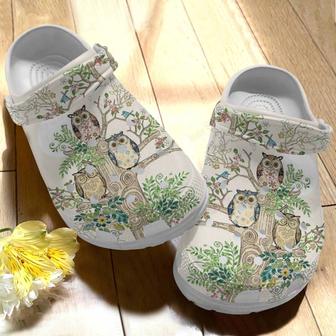 Cartoon Of Forest With Owls Clogs Shoes Gifts For Birthday Thanksgiving Christmas - Monsterry CA