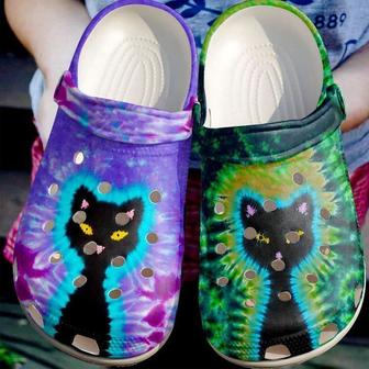 Cat Black And Colors Classic Clogs Shoes - Monsterry UK
