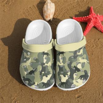 Cat Camo Pattern Shoes Crocs Crocband Clogs Shoes For Men Women - Monsterry CA