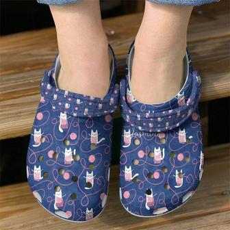 Cat Kitty Knitting Classic Clogs Shoes - Monsterry UK