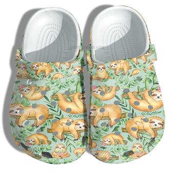 Chibi Sloth Sleeping Shoes - Sloth Lazzy Funny Day Shoes Croc Clogs Gift - Monsterry
