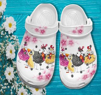 Chicken Funny Cherry Flower Shoes Gift Women Mother Day- Chicken Farm Girl Cute Shoes Croc Clogs - Monsterry AU