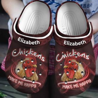 Chickens Make Me Happy Personalized Shoes Clogs Gifts For Men Women - Monsterry CA