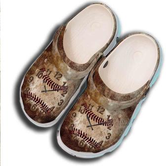 Clock Baseball Shoes Clogs For Batter - Funny Baseball Custom Shoes Clogs For Birthday - Monsterry CA