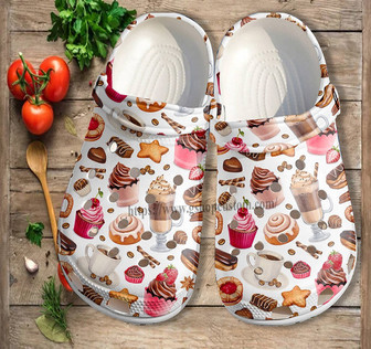 Coffee Cake Milk Tea Party Shoes Gift Sweet Lover Girl - Kitchen Cake Baking Shoes Clog Clogs Mother Day Gift - Monsterry