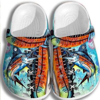 Colorful Fish Shoes Clogs Men - Fishing Outdoor Shoes Clogs Gifts For Father Day - Monsterry CA