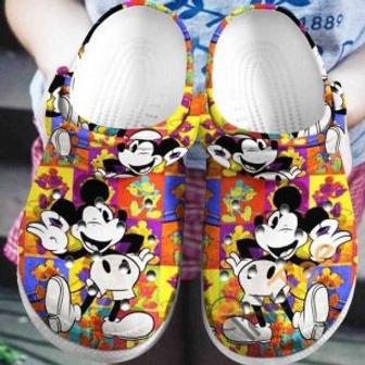 Colorful Mickey Mouse Cartoon Crocs Crocband Shoes Clogs Custom Name For Men Women And Kids | Favorety UK