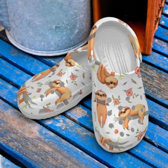Cool Sloth With Flower Shoes - Funny Animal Clog Gift For Birthday - Monsterry UK