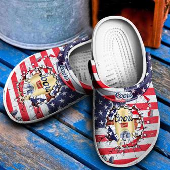 Coors Banquet American Flag Break Clogs Shoes | Favorety
